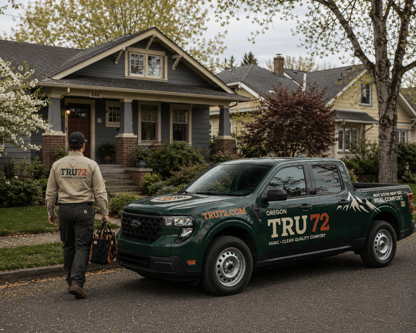 Tru72 Albany technician on the job in the Mid-Willamette Valley.