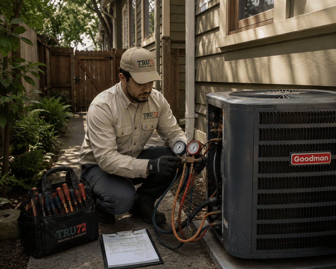 Tru72 technician at a home in the Richmond neighborhood of Portland.